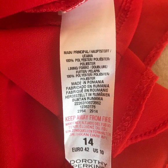 Billie and Blossom Red Midi Ruffle Dress - Size 10 - Picture 8 of 8